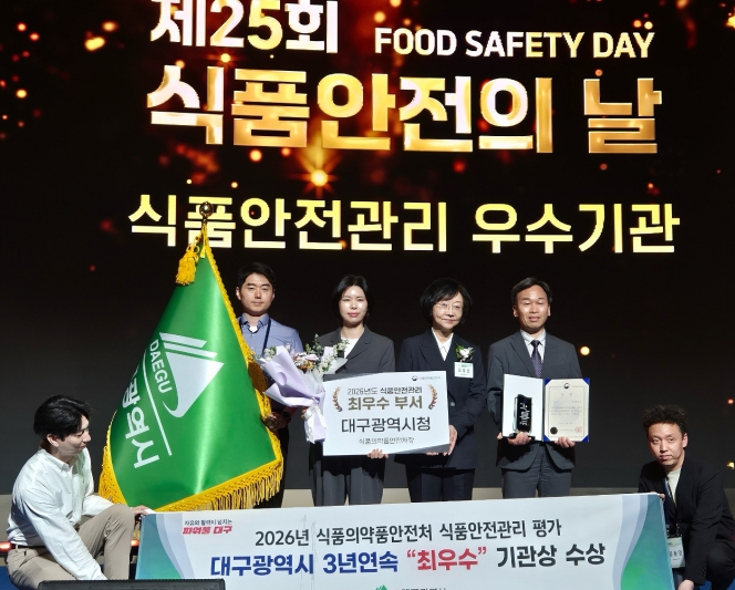 대구시, 식품안전관리 3년 연속 ‘최우수기관’ 선정 쾌거